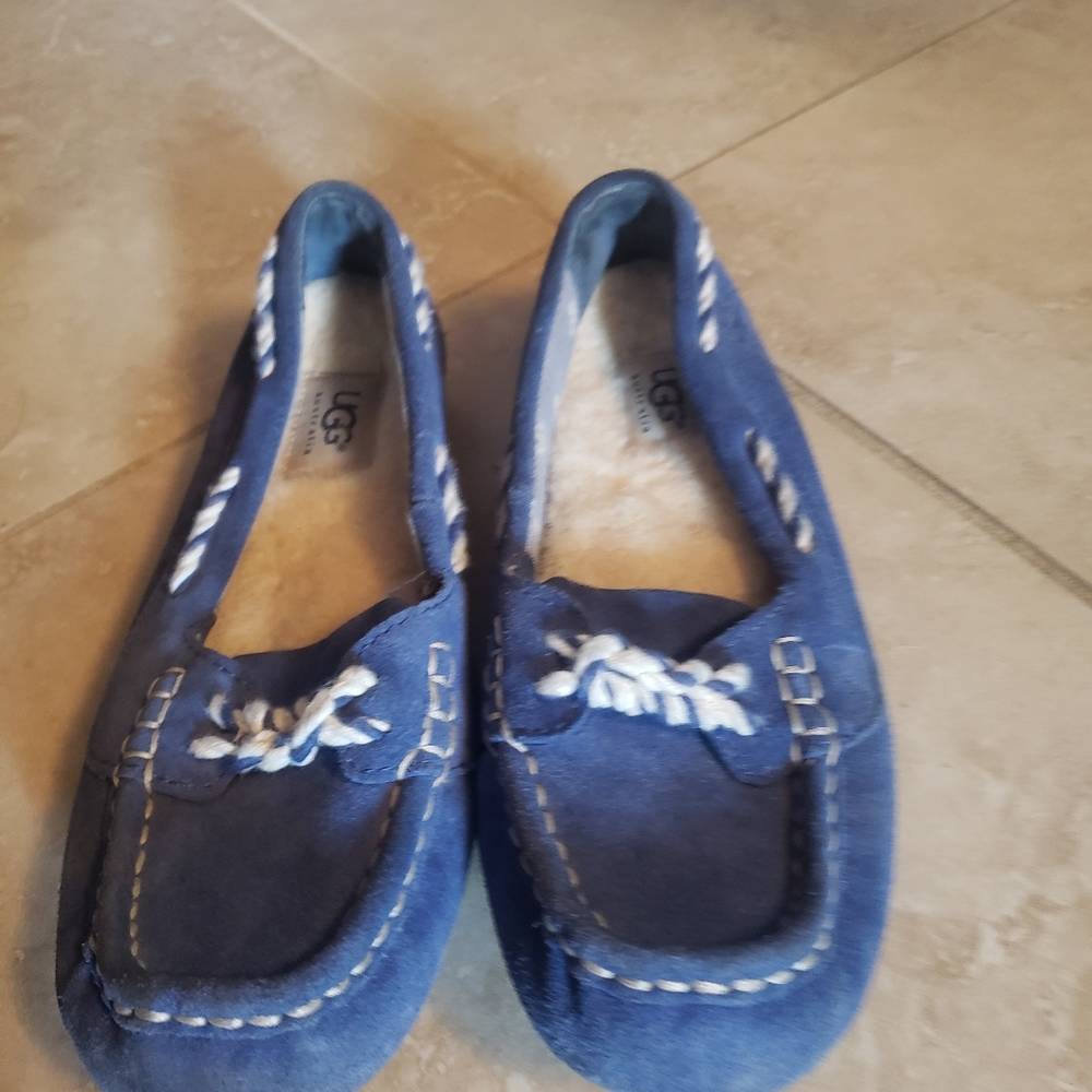 Ugg Blue Suede Mocassin sz 7 - Picture 5 of 5